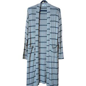 Cherish Women's Small Long Sleeve Open Front Cardigan Duster With Pockets